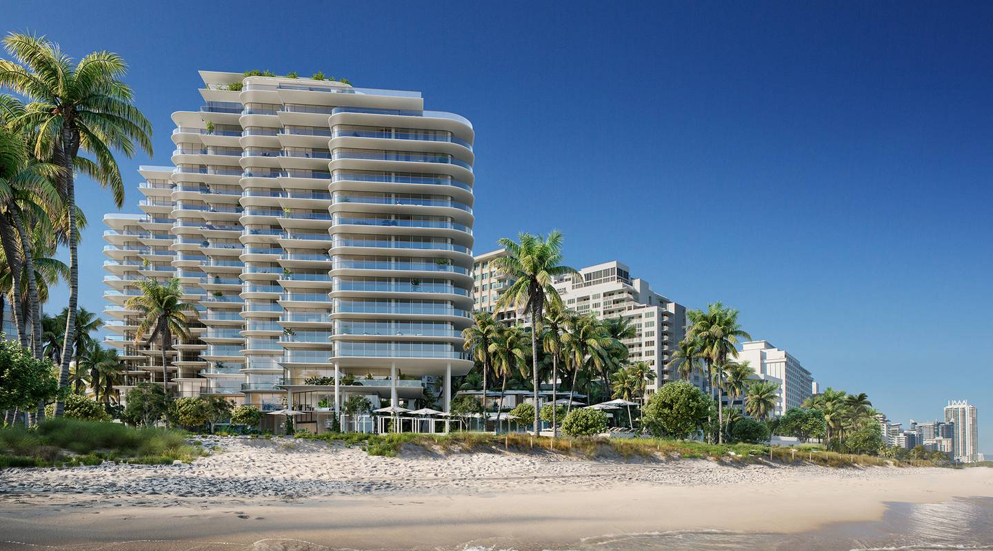 The Perigon, The building seen from the beach, developer rendering