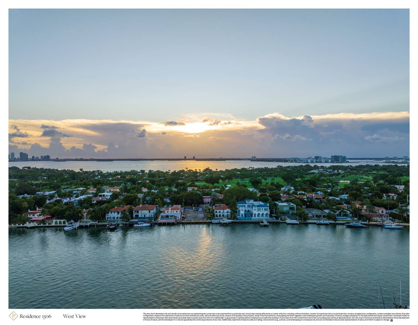 The Perigon, Waterway and inland skyline in the developer view sample labeled 1506, illustrative